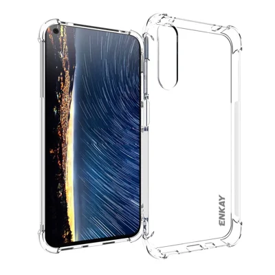 ENKAY HAT PRINCE per HTC Desire 22 Pro 5G Air Buffer Clear TPU Phone Case Anti-slip Strip Edge Shockproof Cover