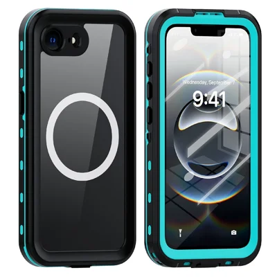 REDPEPPER Dot+ Series For iPhone 17e / 16e Phone Case Compatible with MagSafe IP68 Waterproof Clear Phone Cover - Blue