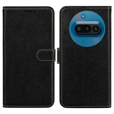 For Nothing Phone (3a) Leather Case Litchi Texture Wallet RFID Blocking Phone Cover - Black