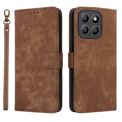 Voor Honor X8c 4G hoesje portemonnee RFID-blokkering PU lederen cover kijkstandaard - Bruin