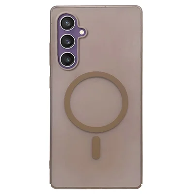 For Samsung Galaxy S24 Magnetic Case Frosted PC Phone Cover - Desert Gold