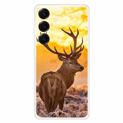 Voor Samsung Galaxy S25+ Hoesje Beschermend Zachte TPU Telefoonhoesje met Print - Elch