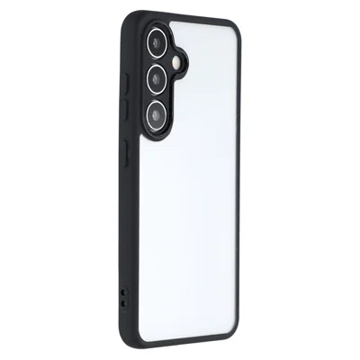 For Samsung Galaxy S24 FE Phone Case TPU + Acrylic Clear Back Cover - Black
