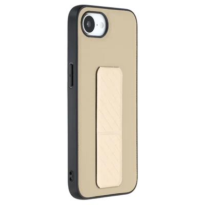 X-LEVEL For iPhone 17e / 16e Case with Kickstand TPU + PU Phone Back Cover Shockproof - Gold