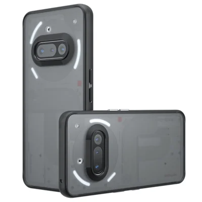 For Nothing Phone (3a) Case Skin-Touch TPU + PC Matte Phone Back Cover, Transparent Black