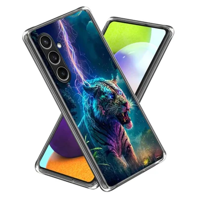 For Samsung Galaxy S24 FE Case IMD Pattern Printed Shockproof TPU Phone Cover - Lightning Tiger