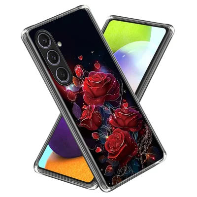 For Samsung Galaxy S25+ Case IMD Pattern Printing TPU Shockproof Phone Cover - Red Roses