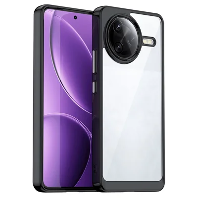For Xiaomi Poco F7 Ultra 5G / Redmi K80 Pro 5G Case TPU + Acrylic Protective Clear Phone Cover - Black
