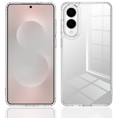 For Samsung Galaxy S25 Edge Clear Phone Case TPU+Acrylic Shockproof Phone Back Cover - Clear