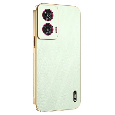 KADEM For Motorola Edge 50 Fusion 5G Case Electroplating Silk Texture PU + TPU Phone Back Cover - Green