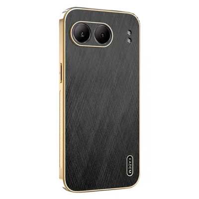KADEM For OnePlus Nord 4 Case Electroplating Silk Texture PU + TPU Phone Back Cover - Black