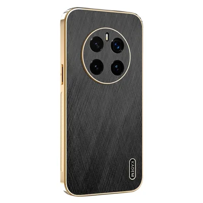 KADEM For Honor Magic7 Pro 5G Case Electroplating Silk Texture PU + TPU Phone Back Cover - Black