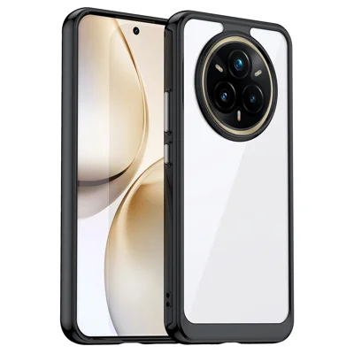 For Realme P3 Pro 5G / 14 Pro+ 5G Case TPU + Acrylic Protective Clear Phone Cover - Black