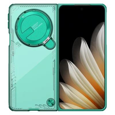 NILLKIN Iceblade FOLD لجهاز Oppo Find N5 5G غطاء هاتف بحامية عدسة وحامل PC + TPU - أخضر