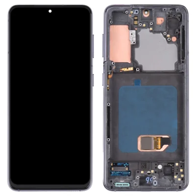 For Samsung Galaxy S21 5G G991 OEM Grade S AMOLED Screen and Digitizer Assembly + Frame (Without Logo) - Grey