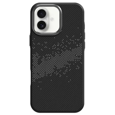 For iPhone 16 Case Compatible with MagSafe Milky Way Pattern TPU + PC Anti Fingerprint Phone Back Cover - Grey