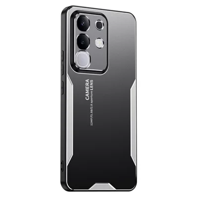 For vivo Y29 4G Phone Case Aluminium Alloy TPU PC Back Cover - Silver