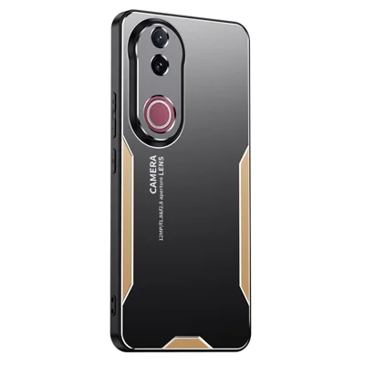 For vivo V50 5G Phone Case Aluminium Alloy TPU PC Back Cover - Gold