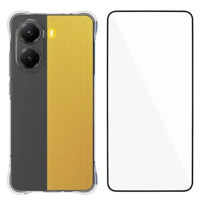 WANLONFENG WL Series for Xiaomi Poco X7 Pro 5G Case 2.0mm TPU Phone Cover with Tempered Glass Film