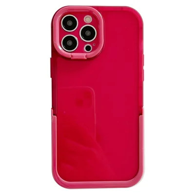 Anti-drop Phone Case for iPhone 14 Pro Max, Supporting Kickstand Camera Protection Phone Protective Back Cover - Red