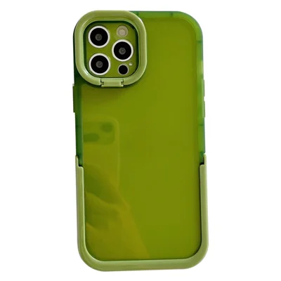 Anti-drop Phone Case for iPhone 14 Pro Max, Supporting Kickstand Camera Protection Phone Protective Back Cover - Green