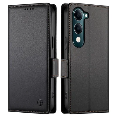 For vivo Y04 4G  /  Y29s 5G Stand Case PU Leather Wallet Phone Cover - Black