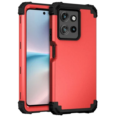 L-Style For Motorola Moto G 5G (2025) Case Shockproof PC + TPU Phone Back Cover - Red