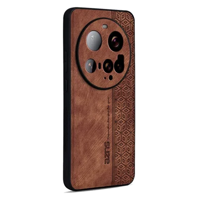 AZNS For Xiaomi 15 Ultra Case Protective PU Leather Covered TPU Phone Shell - Brown