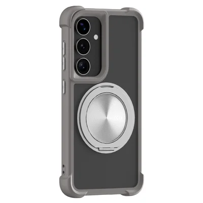 For Samsung Galaxy A16 4G / 5G Magnetic Case CD Vein Kickstand TPU + PC Phone Cover - Grey