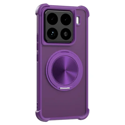 For Xiaomi 15 Pro Magnetic Case CD Vein Kickstand TPU + PC Phone Cover - Purple
