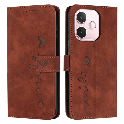 HAOYE Leather Folio Cover per OPPO A5 Pro 5G, Premium Pelle PU Portafoglio Flip Case Custodia con [Slot per Scheda] [Funzione di Supporto]. Marrone