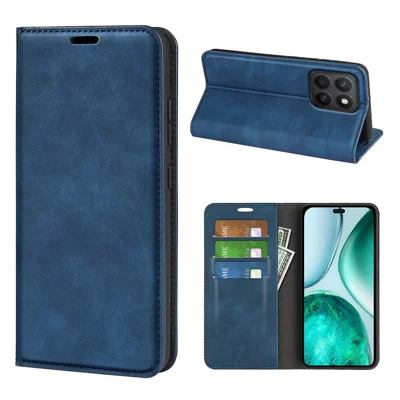 Voor Honor X8c 4G hoesje Skin Touch lederen portemonnee telefoonhoes - Blauw