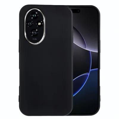 For Honor 200 5G TPU Case Soft Matte Anti-fingerprint Phone Back Cover - Black