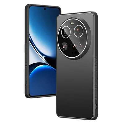 Voor Xiaomi 15 Ultra Hoesje PC + TPU Mat Zwart Telefoonhoesje met Lensfolie - Zwart