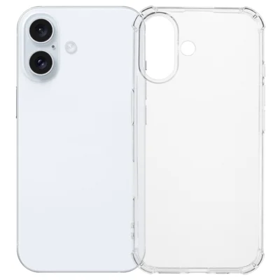 SHANWO för iPhone 16 TPU Clear Case 1,5 mm stötsäkert mobil hårddisk