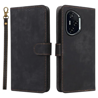 For Honor 400 5G (Global) Case Wallet RFID Blocking PU Leather Cover Viewing Stand - Black