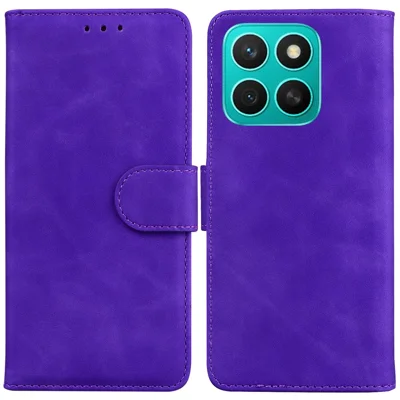 Voor Honor X8c 4G hoesje Effen kleur Lederen portemonnee telefoonhoes - Paars