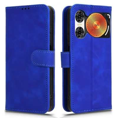 For ZTE nubia Music 2 Leather Case Skin Feel Anti Drop Wallet Flip Phone Cover - Blue