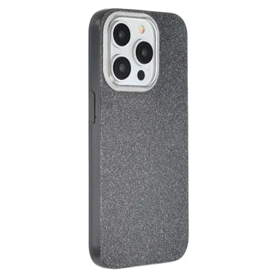 For iPhone 14 Pro Max Case IMD Glitter TPU Phone Cover Large Camera Cutout - Black