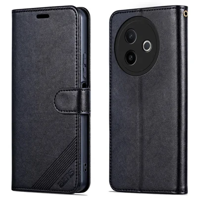 AZNS For vivo Y300i 5G  /  Y39 5G Case Anti-Scratch PU Leather Stand Wallet Phone Cover - Black