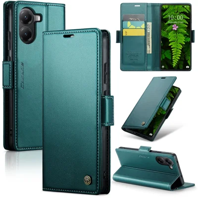 For Xiaomi Poco X7 Pro 5G Case CASEME 023 Series RFID Blocking Leather Wallet Stand Phone Cover - Groen
