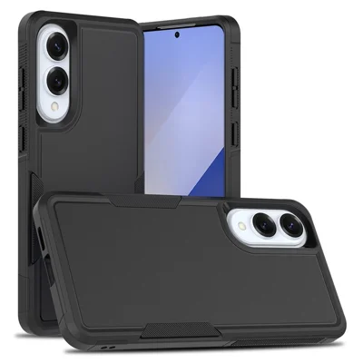 Voor Samsung Galaxy S25 Edge Case 2 in 1 PC + TPU Schokbestendige Telefoonhoes - Zwart