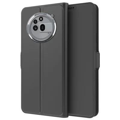 For Nothing Phone (3a) Pro Case Shockproof TPU Inner Shell Leather Phone Cover Card Slot - Black