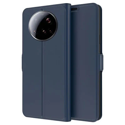 Xiaomi 15 Ultra hoesje Schokbestendig TPU binnenste hoesje Leren telefoonhoesje met kaartsleuf - Blauw