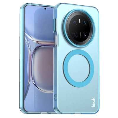 IMAK voor Huawei Mate 70 hoes compatibel met MagSafe snoepkleurige anti-val TPU + PET achterklep - Blauw