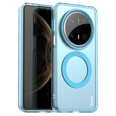 IMAK For Huawei Mate 70 Pro / Mate 70 Pro+ Magnetic Case Candy Color Anti Drop TPU + PET Back Cover - Blue