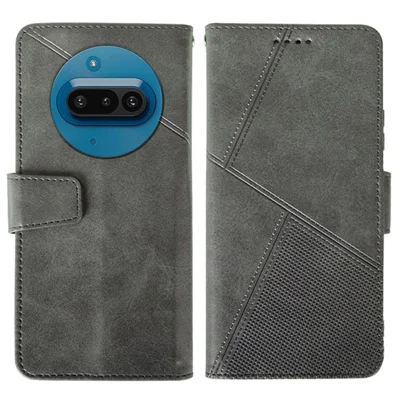 IDEWEI For Nothing Phone (3a) Case Leather Wallet Phone Cover Stand Calf Texture - Grey