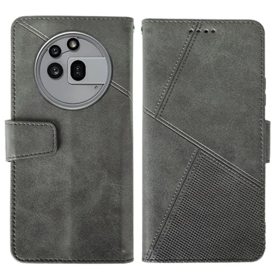 IDEWEI For Nothing Phone (3a) Pro Case Leather Wallet Phone Cover Stand Calf Texture - Grey