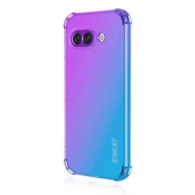 ENKAY For Google Pixel 9a TPU Case  Thickened Four Corner Drop-proof Phone Back Cover - Purple / Blue