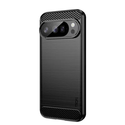 MOFI For Google Pixel 10 Pro / 10 Back Cover Brushed Texture Carbon Fiber Soft TPU Case - Black